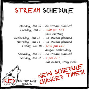 Stream schedule, times and dates listed in text below