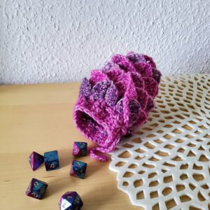 Dragon egg dice bag - bright purple