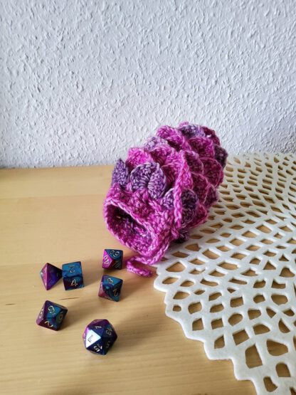 Dragon egg dice bag - bright purple