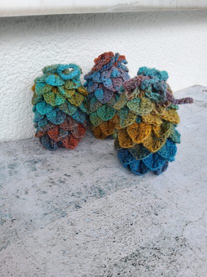 Dragon egg dice bag - teal and gold - Image 2