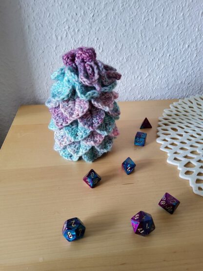 Dragon egg dice bag - pink and blue - Image 2
