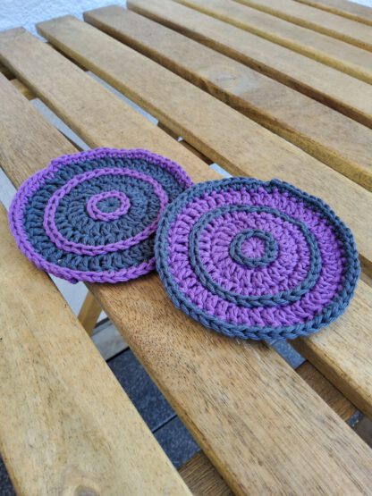 purple and grey circle coasters - set of 4 - Image 3