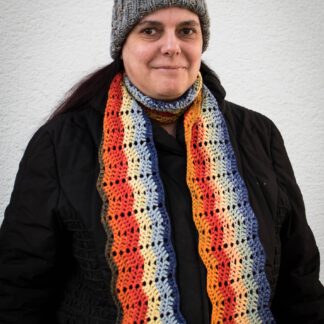 PDF crochet pattern - Waves at Sunset scarf