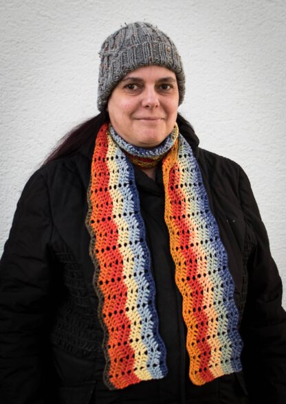 PDF crochet pattern - Waves at Sunset scarf
