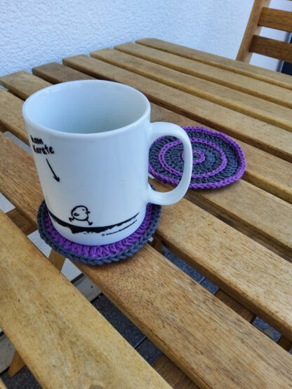 purple and grey circle coasters - set of 4 - Image 4