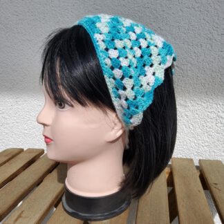 Bandana - white and teal