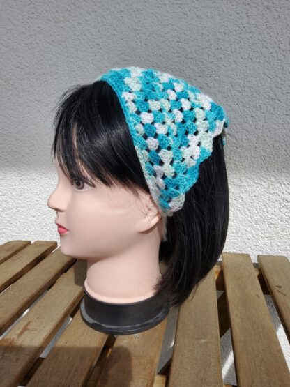 Bandana - white and teal