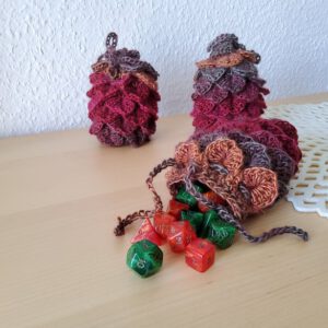 Dragon egg dice bag - autumn colours
