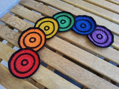 Rainbow circle coasters - set of 6 - Image 3