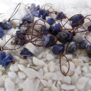 sodalite chip stitch markers for knitting, set of 6