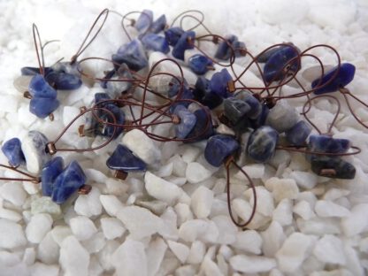 sodalite chip stitch markers for knitting, set of 6