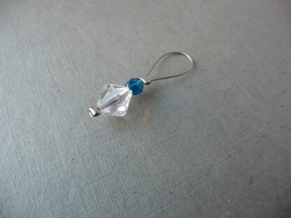 crystal and teal stitch markers for knitting, set of 6 - Image 3