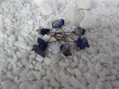 sodalite chip stitch markers for knitting, set of 6 - Image 3