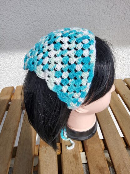 Bandana - white and teal - Image 2