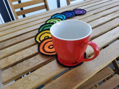 Rainbow circle coasters - set of 8 - Image 2
