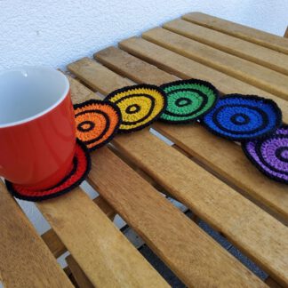 Rainbow circle coasters - set of 6