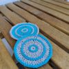 teal and grey circle coasters - set of 4 - Image 3