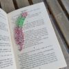 Feather bookmark - pink and green - Image 2