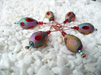 Lantern stitch markers for knitting, set of 6