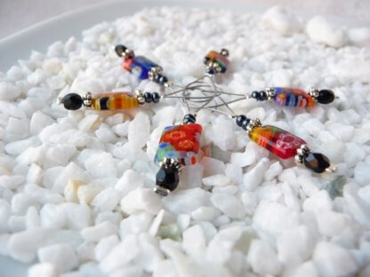 millefleur stitch markers for knitting, set of 6