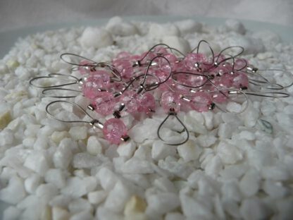 pink stitch markers for knitting, set of 6 - Image 3