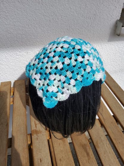 Bandana - white and teal - Image 3