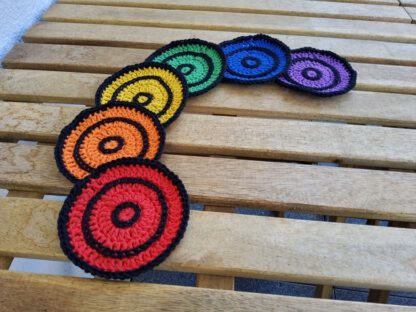 Rainbow circle coasters - set of 6 - Image 2