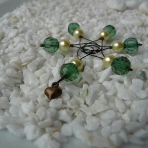 green heart stitch markers for knitting