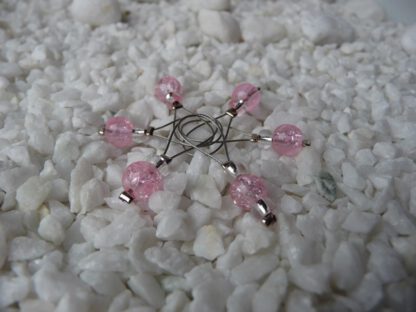 pink stitch markers for knitting, set of 6