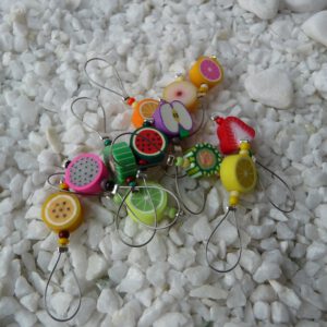 Fruity stitch markers for knitting - set of 6