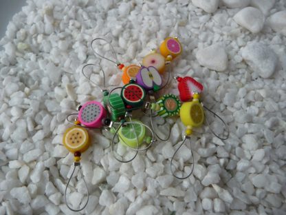Fruity stitch markers for knitting - set of 6