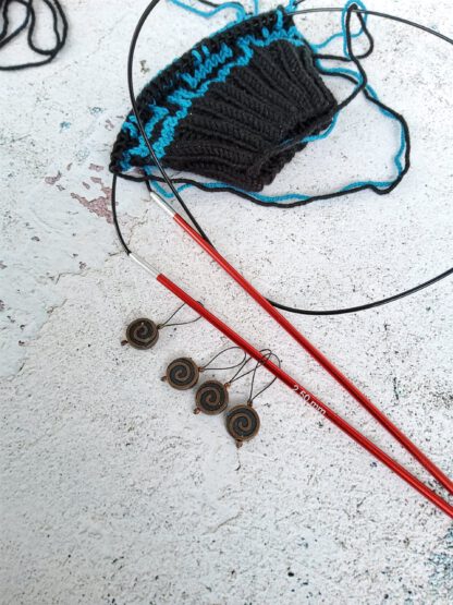 spirals stitch markers for knitting, set of 4 - Image 2