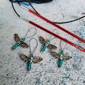 dragonfly stitch markers for knitting, set of 4