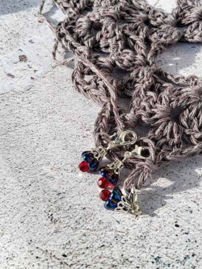 dark flower stitch markers for crochet, set of 3 - Image 2