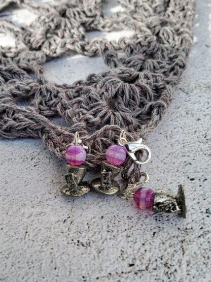 Mad hatter stitch markers for crochet, set of 3 - Image 2