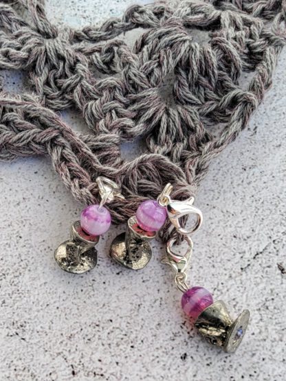 Mad hatter stitch markers for crochet, set of 3