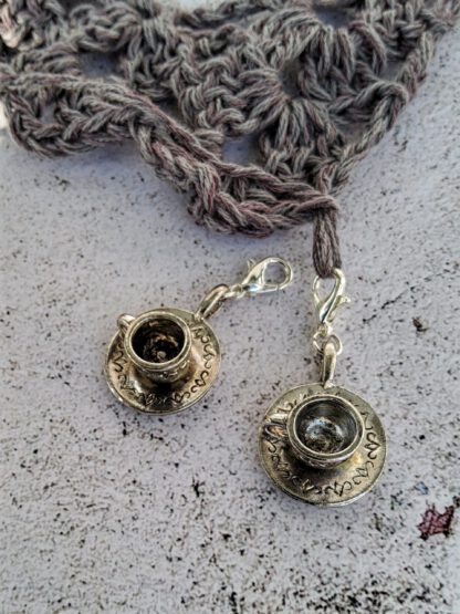 tea cup stitch markers for crochet, set of 2