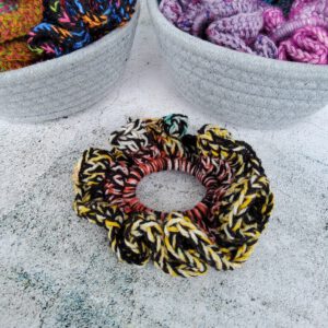 black and yellow scrunchie