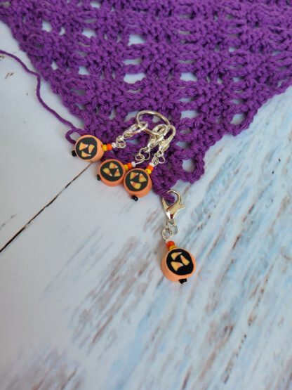 Candy Corn stitch markers for crochet, set of 4 - Image 3