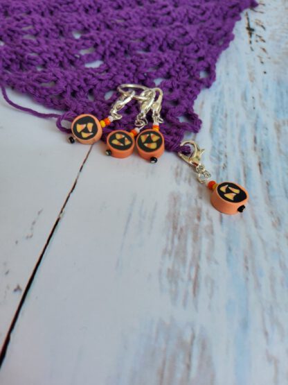 Candy Corn stitch markers for crochet, set of 4 - Image 2