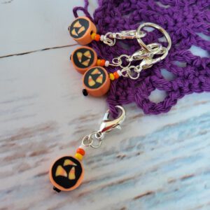 Candy Corn stitch markers for crochet, set of 4