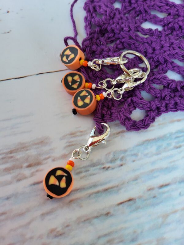 Candy Corn stitch markers for crochet, set of 4