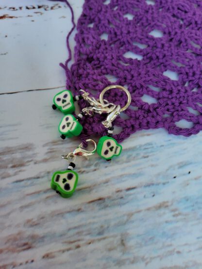 Skull stitch markers for crochet, set of 4