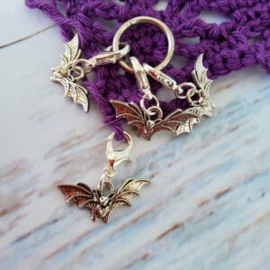 Bat stitch markers for crochet, set of 4