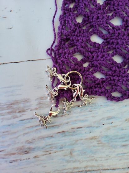 Stegosaur stitch markers for crochet, set of 5 - Image 2