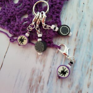 Itsy Bitsy Spider stitch markers for crochet, set of 4