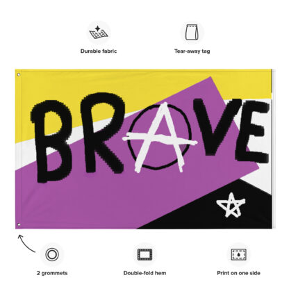Brave Flag - deconstructed nonbinary flag, enby pride - Image 2