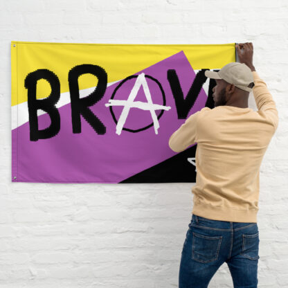 Brave Flag - deconstructed nonbinary flag, enby pride - Image 5