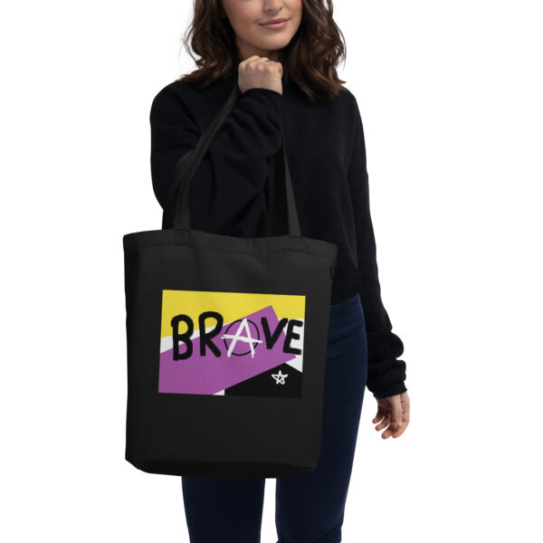 Brave Eco Tote Bag - deconstructed non-binary flag, enby pride