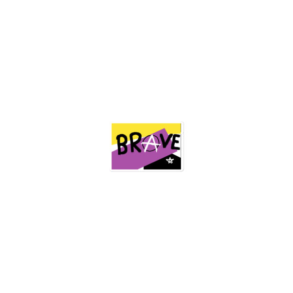 brave sticker - deconstructed non-binary flag, enby pride - Image 4